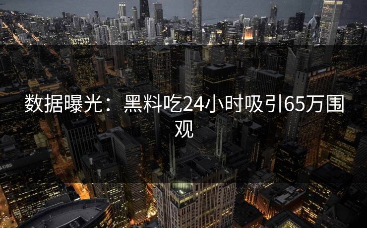 数据曝光：黑料吃24小时吸引65万围观