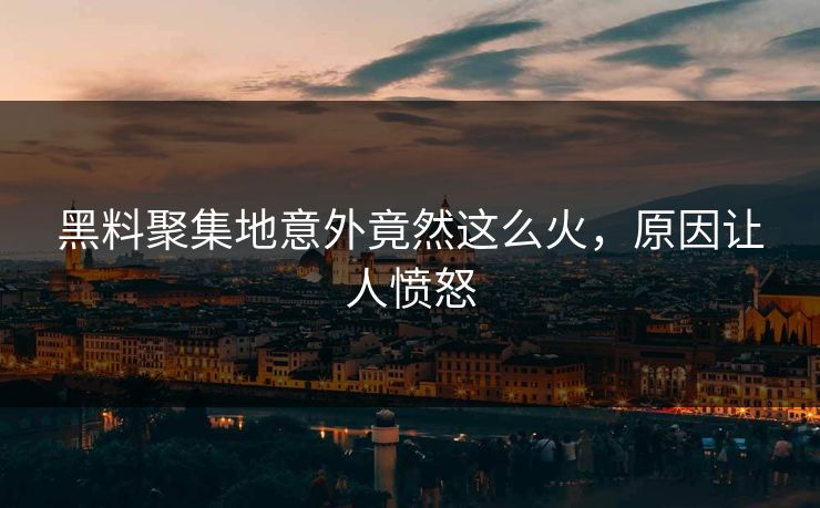 黑料聚集地意外竟然这么火，原因让人愤怒