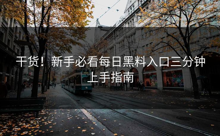 干货！新手必看每日黑料入口三分钟上手指南