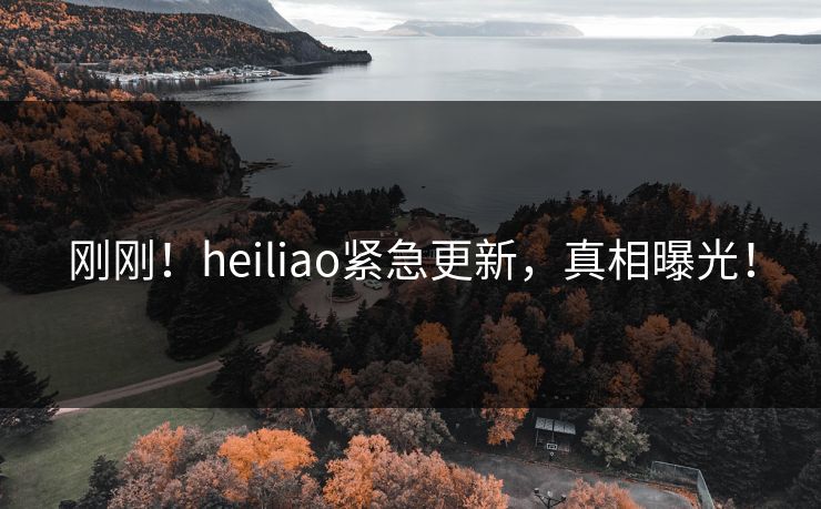 刚刚！heiliao紧急更新，真相曝光！