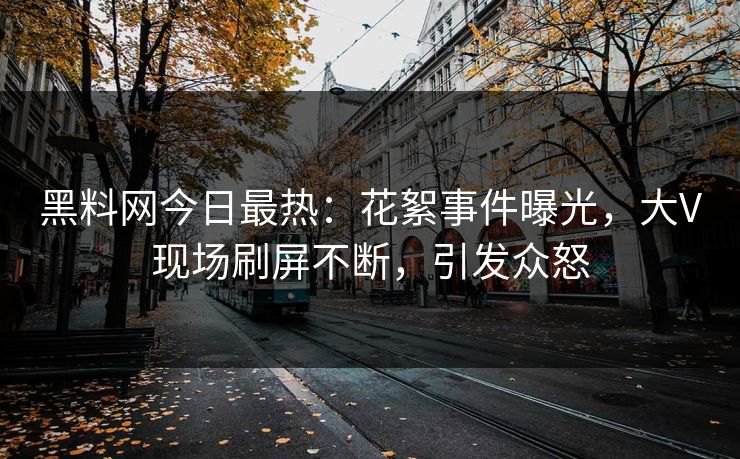 黑料网今日最热：花絮事件曝光，大V现场刷屏不断，引发众怒