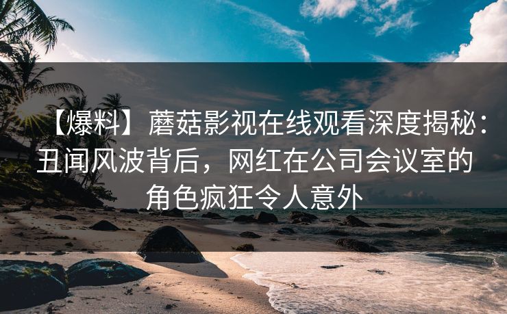 【爆料】蘑菇影视在线观看深度揭秘：丑闻风波背后，网红在公司会议室的角色疯狂令人意外