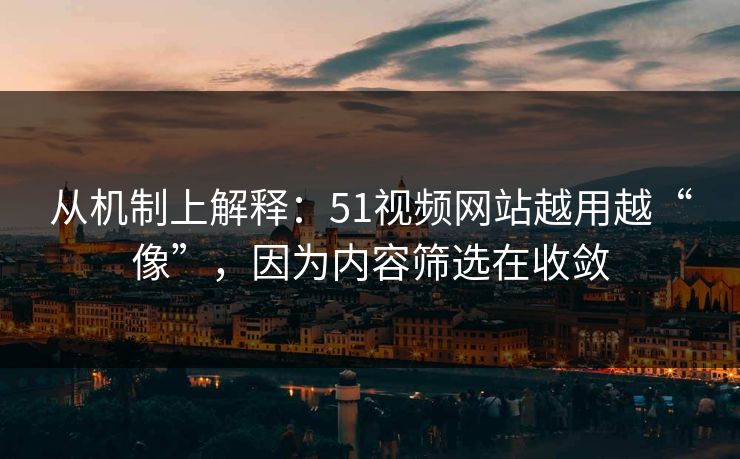 从机制上解释：51视频网站越用越“像”，因为内容筛选在收敛